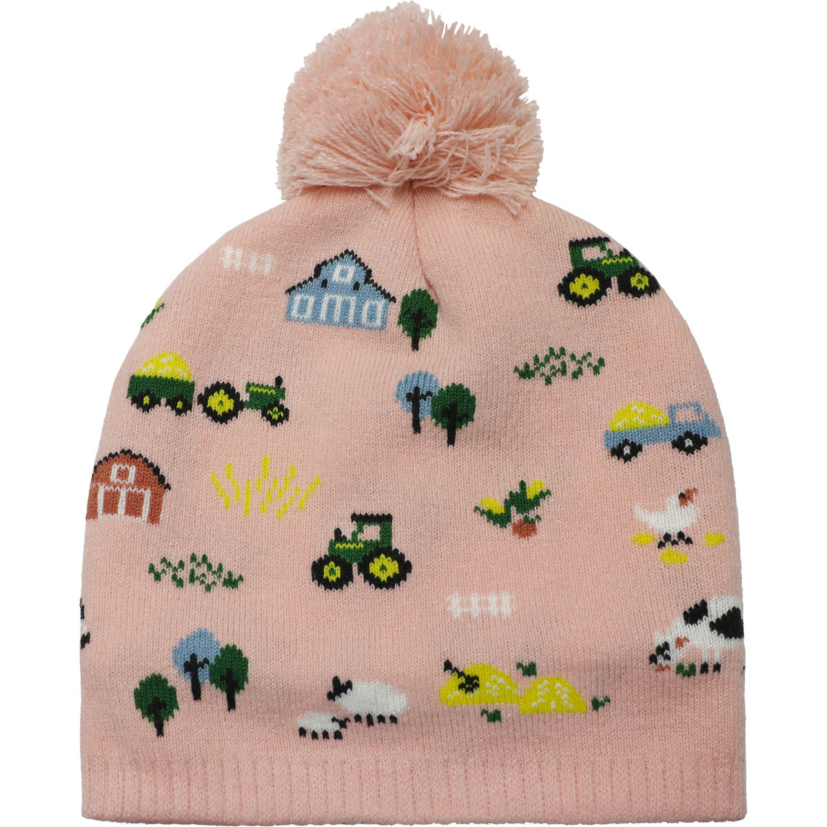 John Deere Toddler Girl Pink Farm Scene Toque