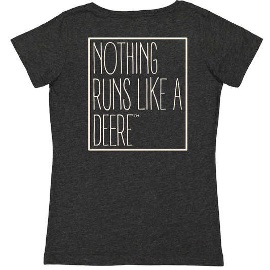 John Deere Ladies Nothing Runs Like A Deere Square Scoop Neck Tee