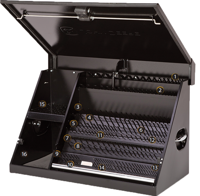 John Deere 36" Stocked Black Triangle Toolbox - Nelson Motors & Equipment