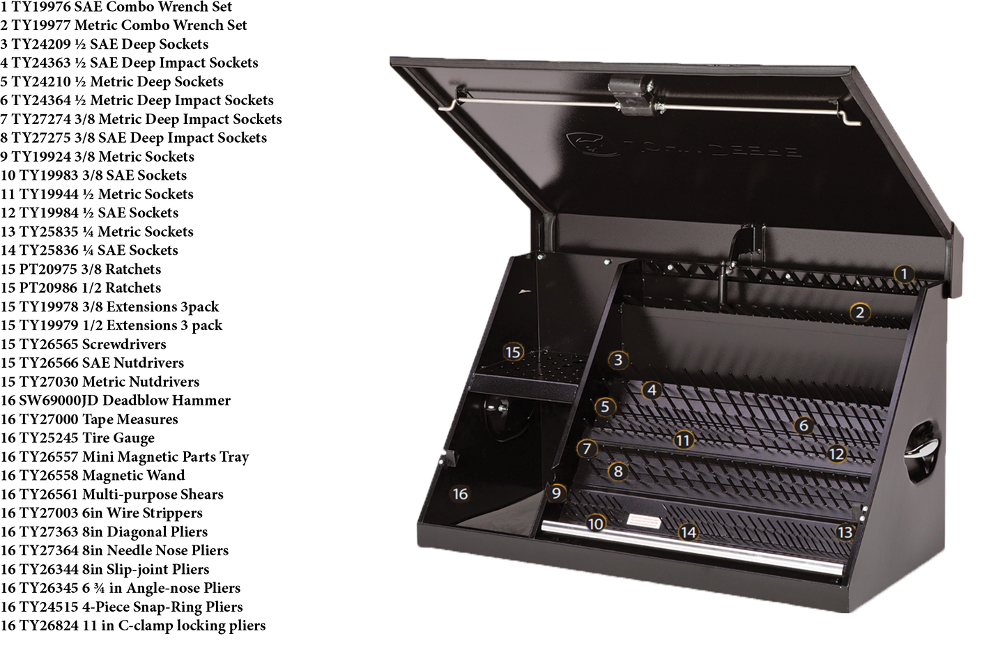 John Deere 36" Stocked Black Triangle Toolbox - Nelson Motors & Equipment