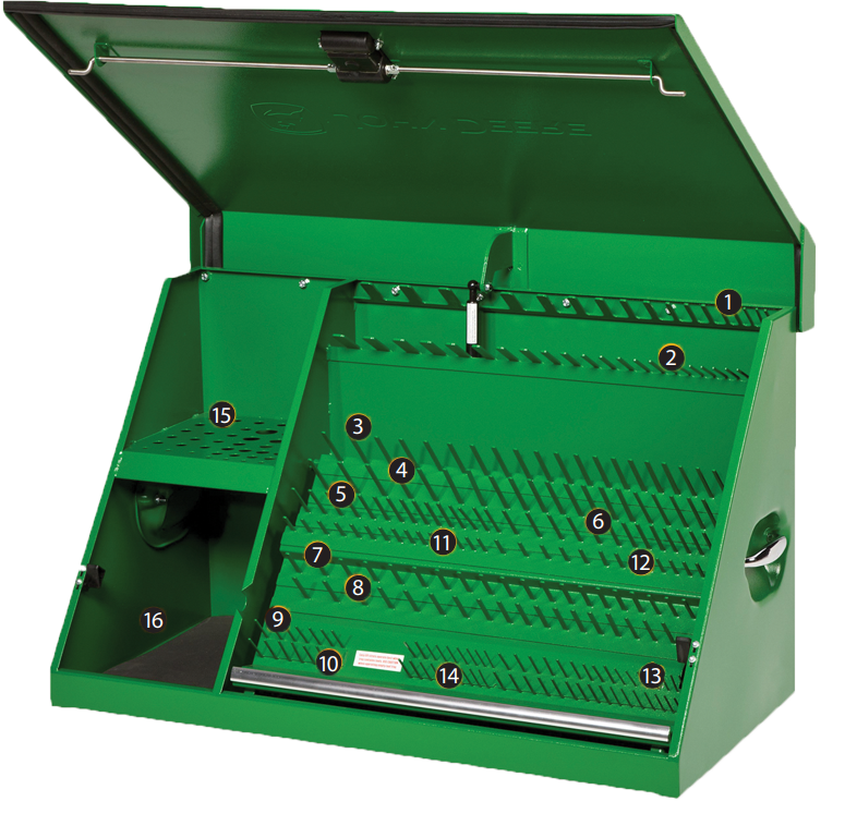 John Deere 36" Stocked Green Triangle Toolbox - Nelson Motors & Equipment