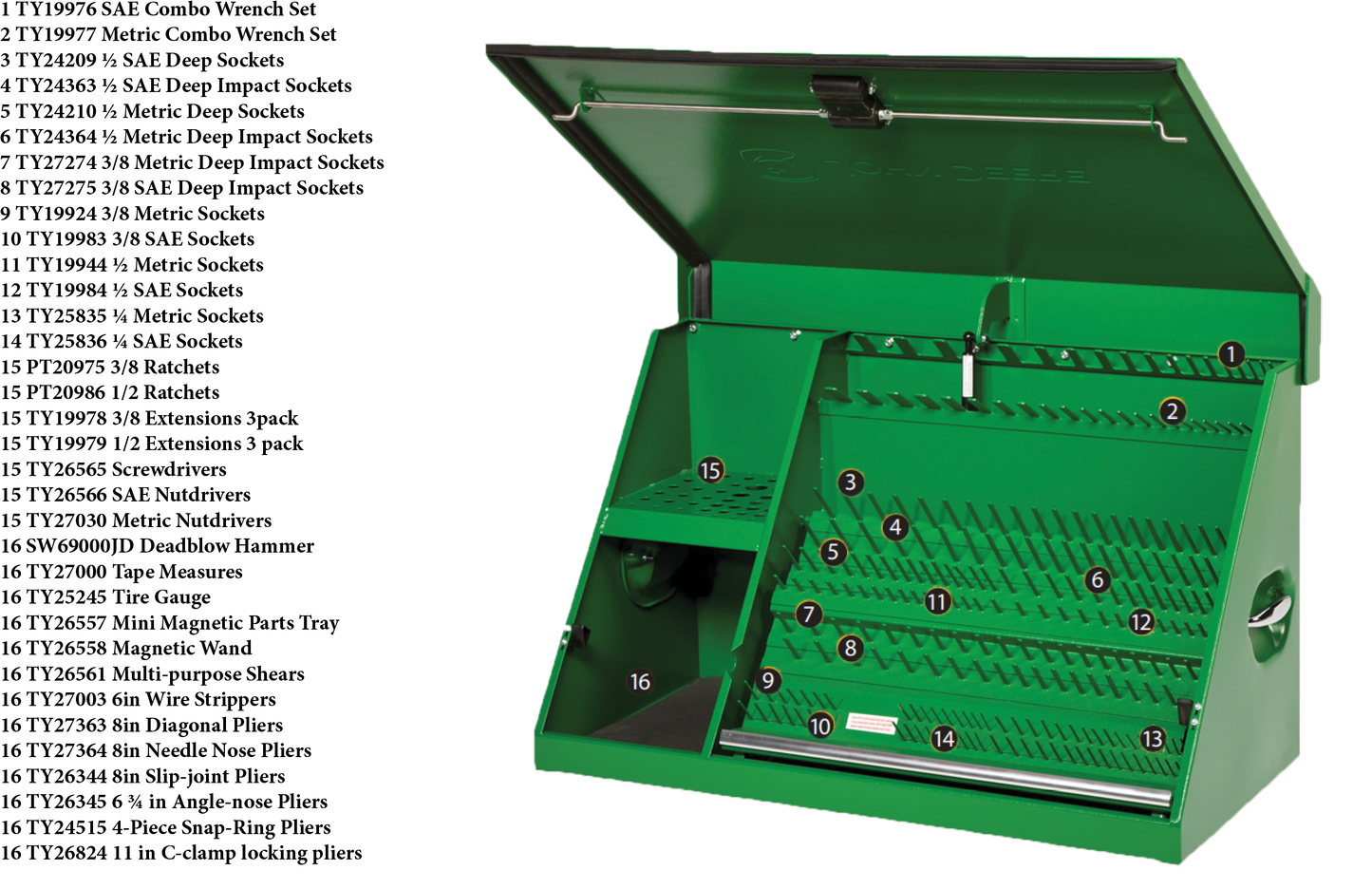 John Deere 36" Stocked Green Triangle Toolbox - Nelson Motors & Equipment