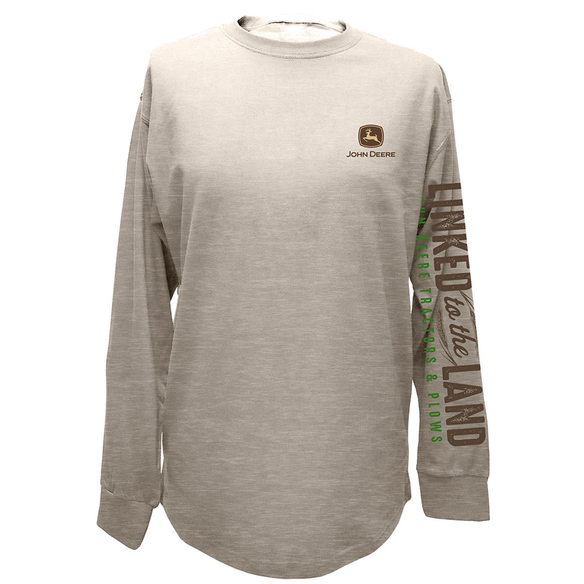 Men's John Deere Oatmeal LS Tee