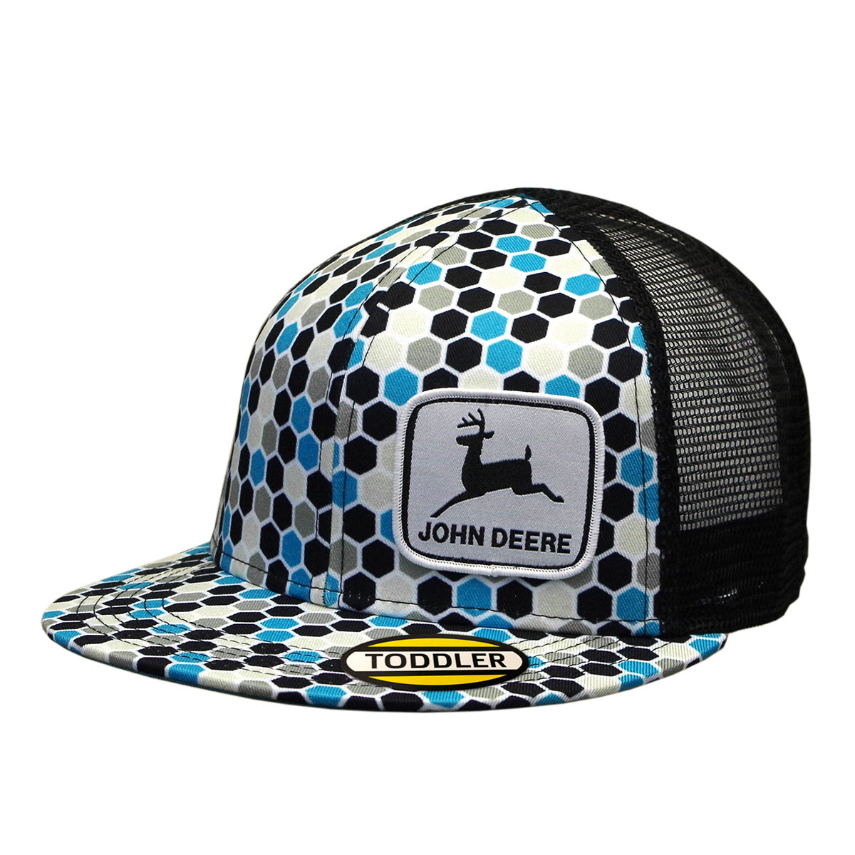 John Deere Toddler Flat Bill Turquoise & Black Honeycomb Hat