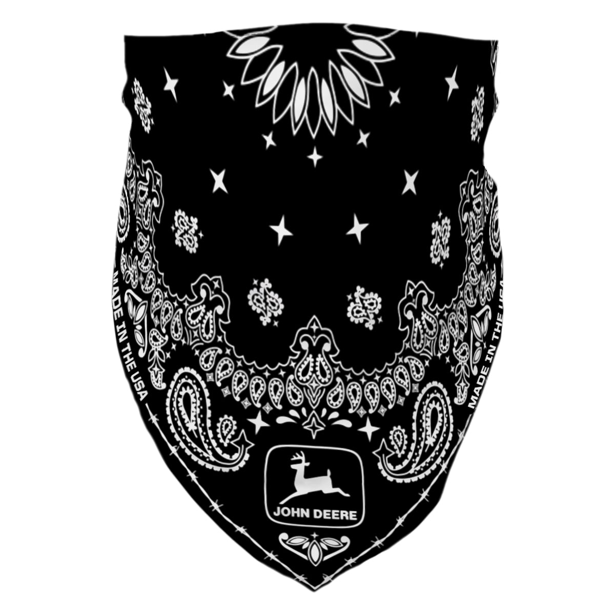 John Deere Black and Gray Bandanna
