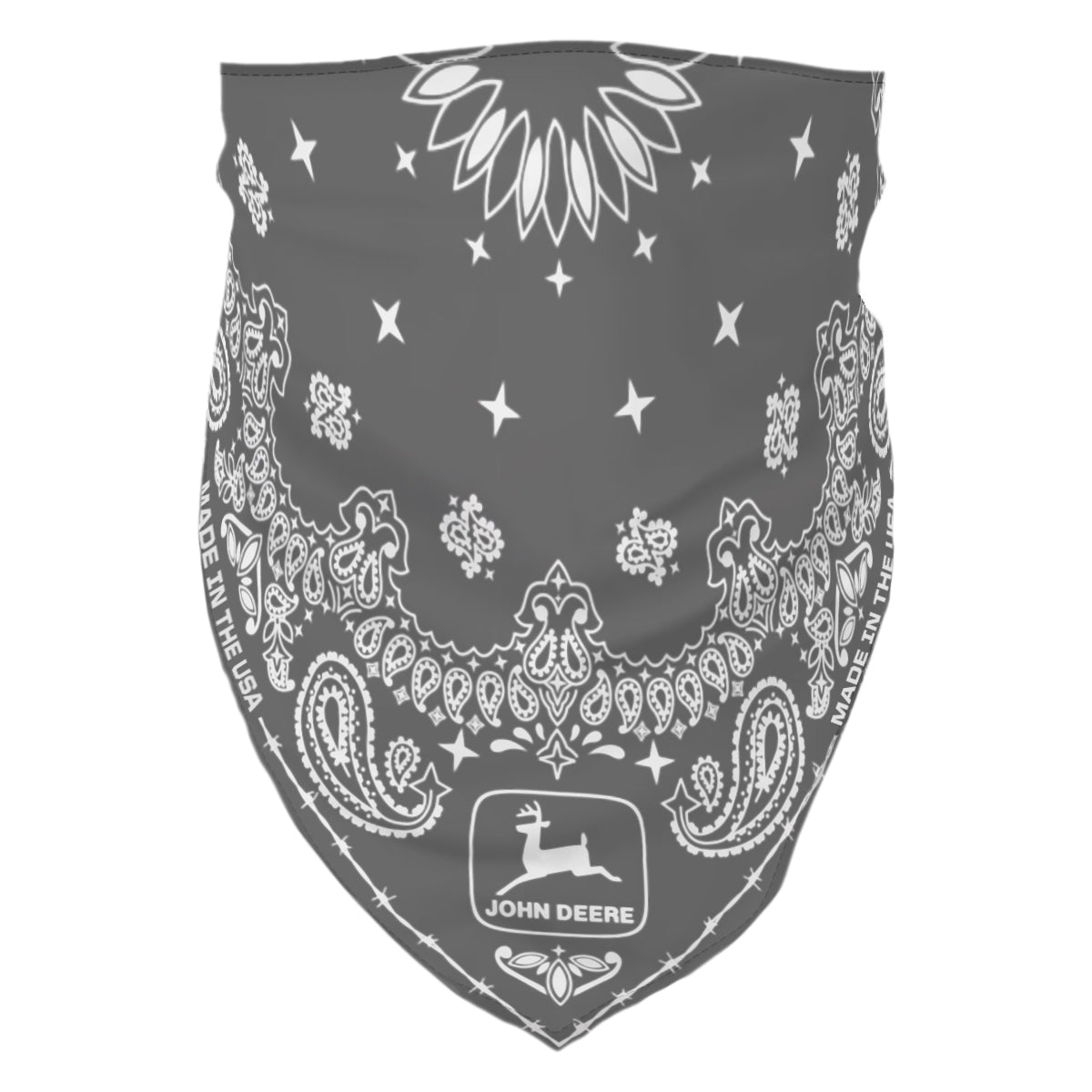 John Deere Black and Gray Bandanna