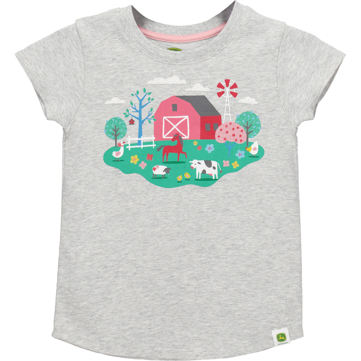 John Deere Girl Child On The Farm Tee