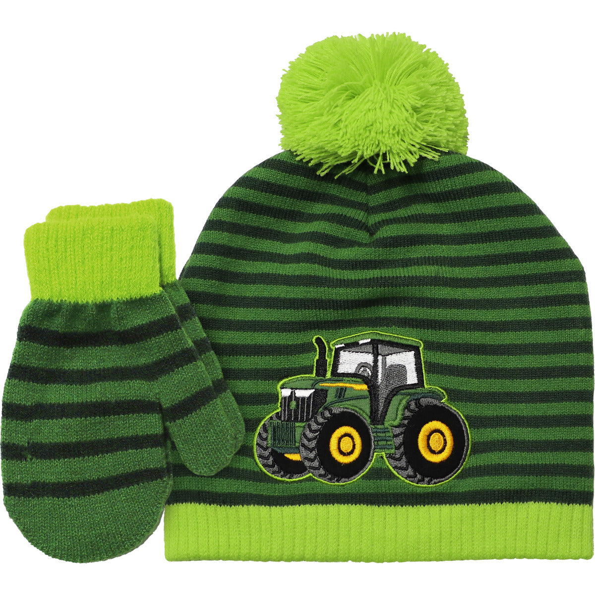 John Deere Toddler Tractor Toque & Mit Set