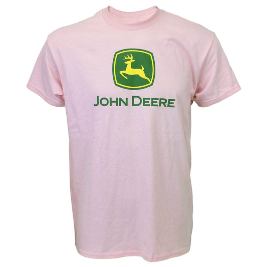 John Deere Logo Soft Pink Short Sleeve T-Shirt