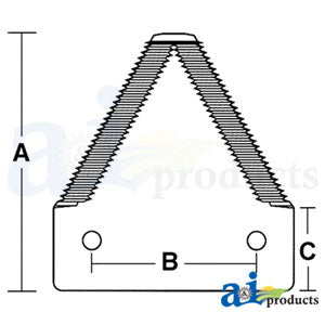 A-211-053 Black 14Gauge Top Serrated Sickle Section