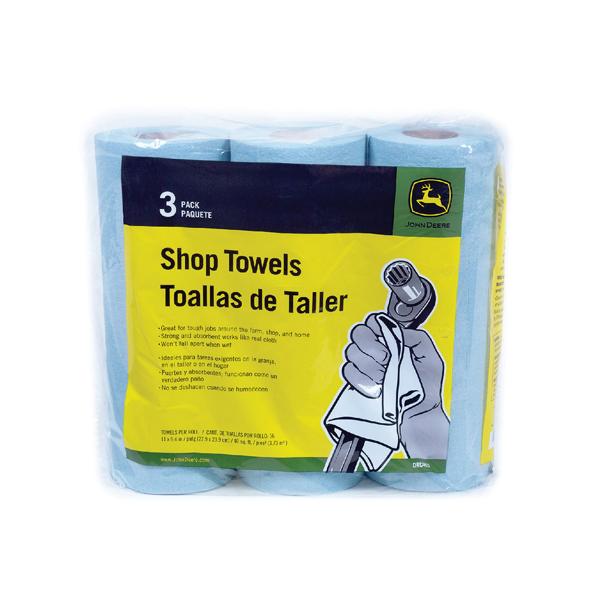 John Deere Shop Towel 56-Count Roll 3-Pack