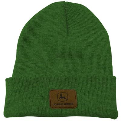 John Deere Knit Green Toque With Suede Patch - Nelson Motors & Equipment