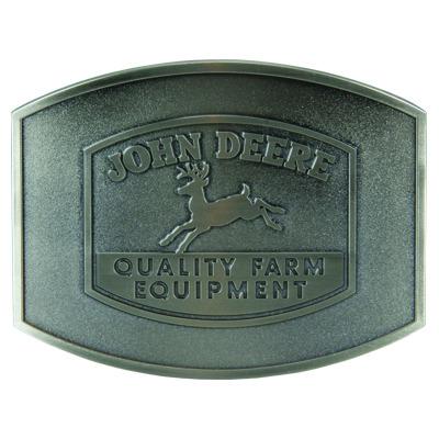 John Deere Pewter Vintage Logo Belt Buckle - Nelson Motors & Equipment