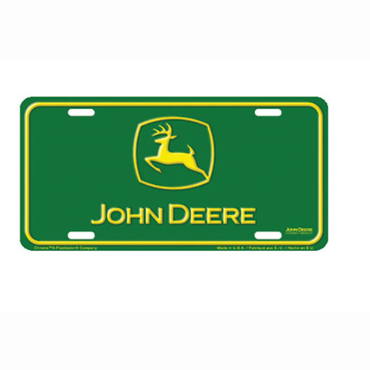 John Deere Stamped Green Aluminum License Plate