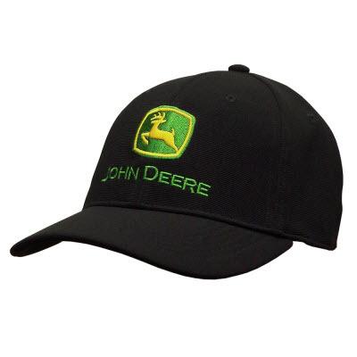 John Deere Black Stretch Classic Logo Hat - Nelson Motors & Equipment