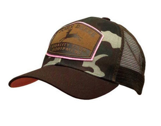 John Deere Camo Front With Embroidered Patch & Mesh Back Hat - Nelson Motors & Equipment