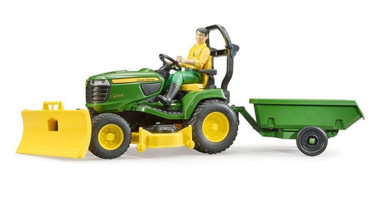 John Deere 1/16 X-Series Lawn Tractor With Dump Trailer & Figurine