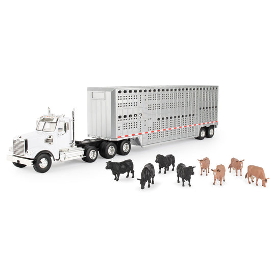 John Deere 1/32 Semi w/Livestock Trailer Set