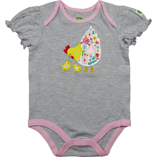 John Deere Girl Infant Bodyshirt Chicken