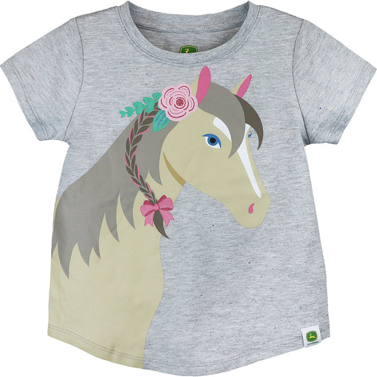 John Deere Girl Child Tee Horse