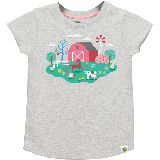 John Deere Girl Child On The Farm Tee