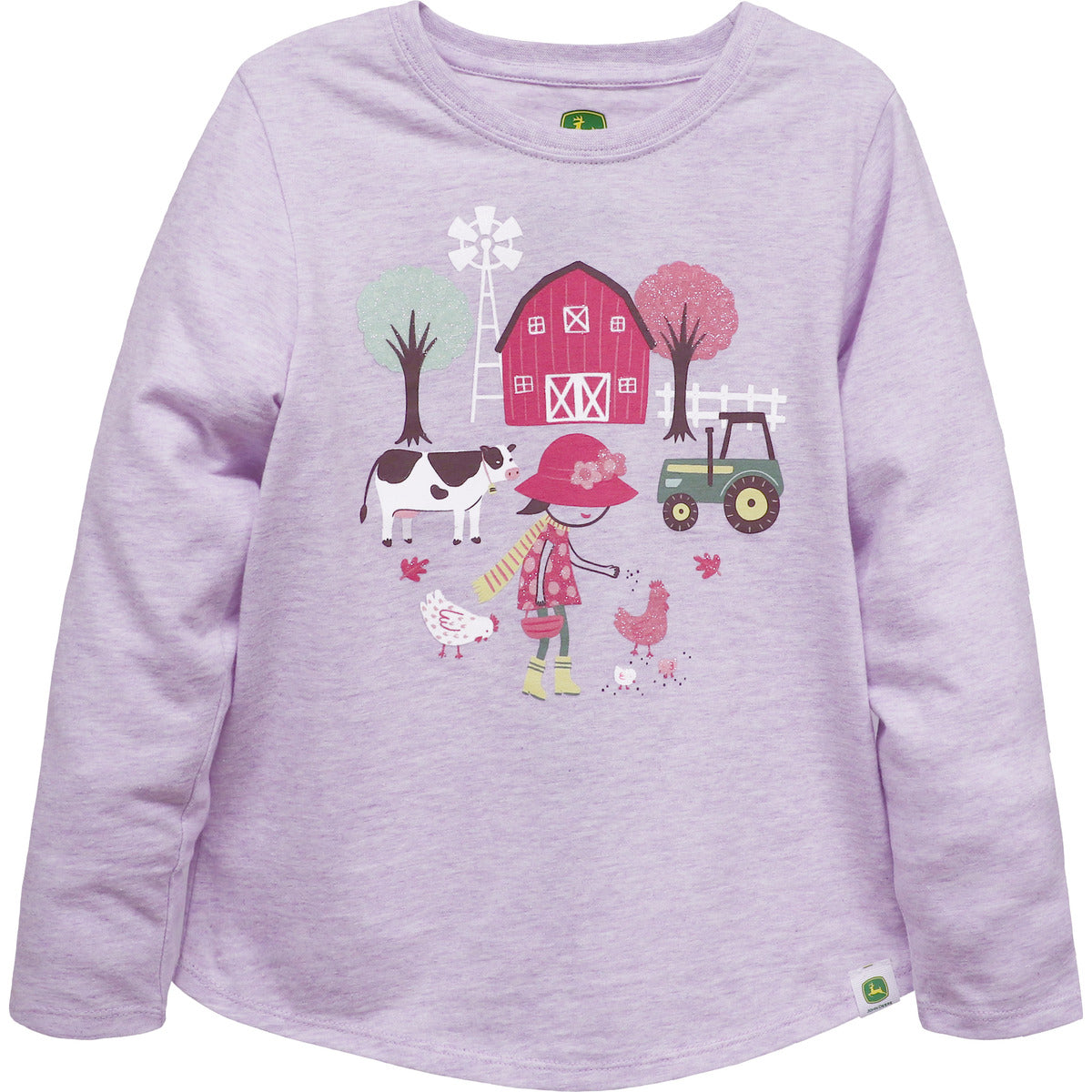 John Deere Girls Barnyard Long Sleeve Tee