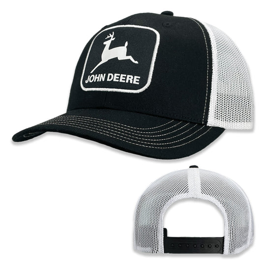 John Deere Moline 112 Black White Mesh Back Cap