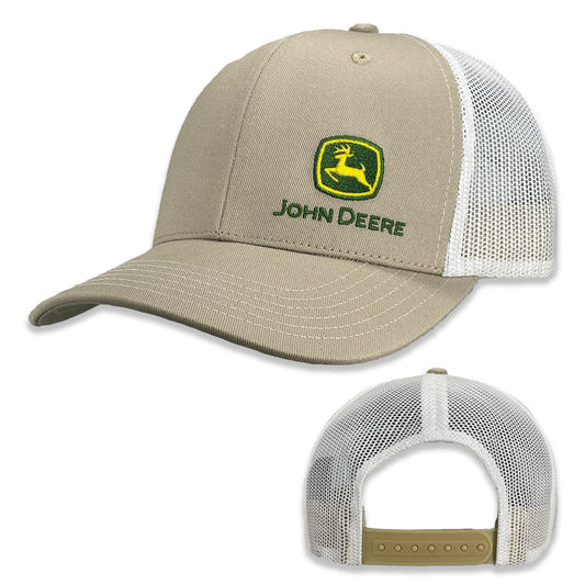 John Deere Moline 112 Khaki & White Mesh Back Cap